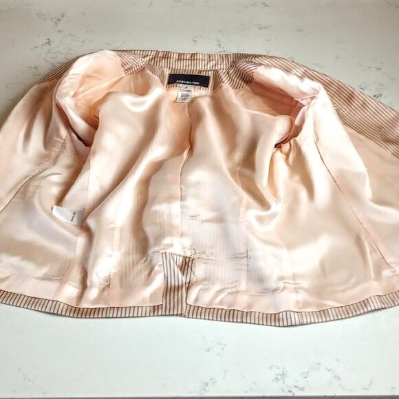 Jones New York Pink Black Pinstripe Silk Jacket - Picture 4 of 6